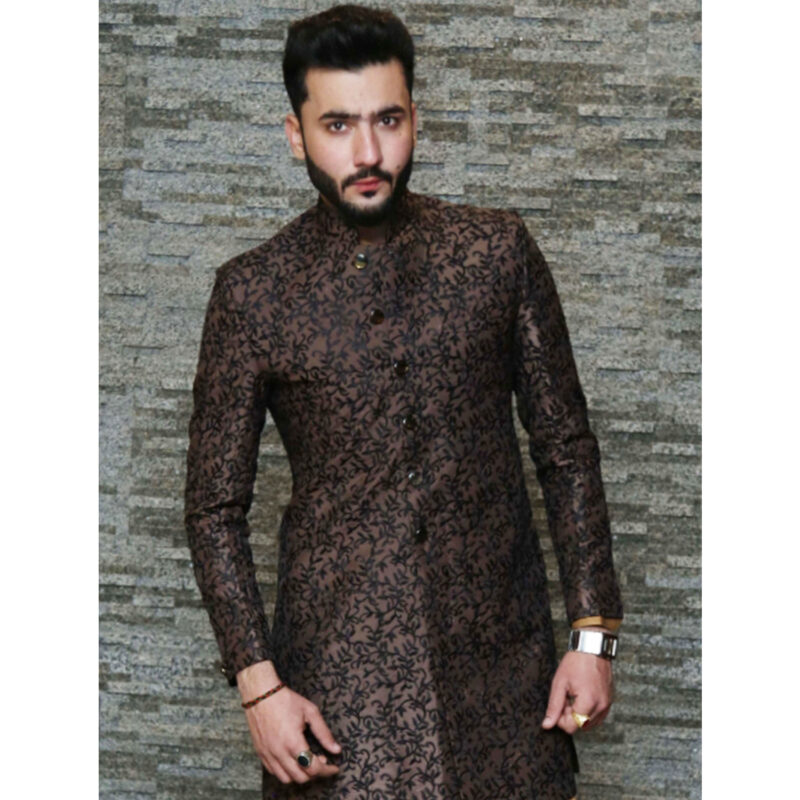 Short Sherwani with Embroidery – Crush Men's Wear